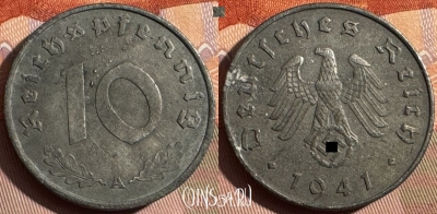 Германия (Третий рейх) 10 рейхспфеннигов 1941 A, 371s-083
