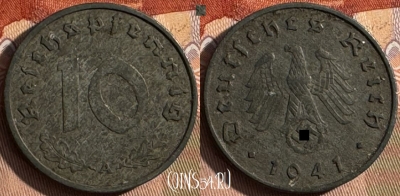 Германия Третий рейх 10 рейхспфеннигов 1941 A, 425s-129 ♛