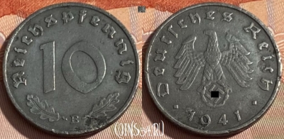 Германия (Третий рейх) 10 рейхспфеннигов 1941 B, 289q-027