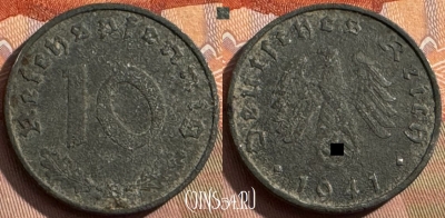 Германия (Третий рейх) 10 рейхспфеннигов 1941 B, 383s-058