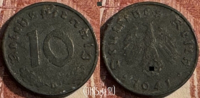 Германия (Третий рейх) 10 рейхспфеннигов 1941 D, 112s-128