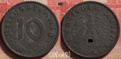 Германия (Третий рейх) 10 рейхспфеннигов 1941 D, 240j-120