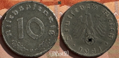 Германия (Третий рейх) 10 рейхспфеннигов 1941 D, 390s-061