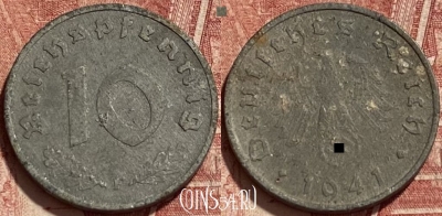 Германия (Третий рейх) 10 рейхспфеннигов 1941 F, 424q-073