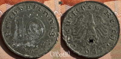 Германия (Третий рейх) 10 рейхспфеннигов 1942 A, 255s-064