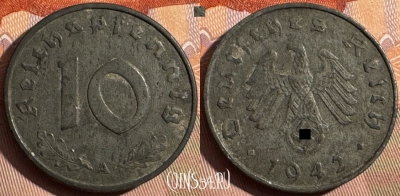 Германия (Третий рейх) 10 рейхспфеннигов 1942 A, 372s-013