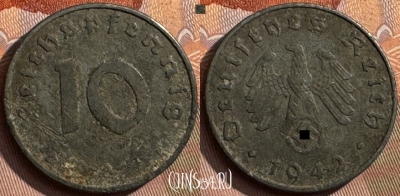 Германия (Третий рейх) 10 рейхспфеннигов 1942 A, 393s-031