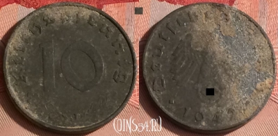 Германия (Третий рейх) 10 рейхспфеннигов 1942 D, 309o-134
