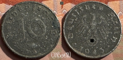 Германия (Третий рейх) 10 рейхспфеннигов 1943 A, 385s-126