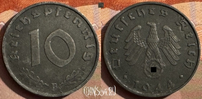 Германия (Третий рейх) 10 рейхспфеннигов 1944 B, 378s-030 ♛