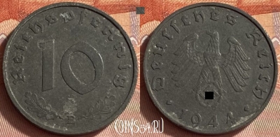 Германия (Третий рейх) 10 рейхспфеннигов 1944 B, 414o-018