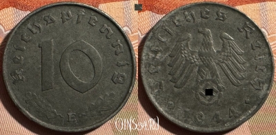Германия (Третий рейх) 10 рейхспфеннигов 1944 E, 400s-021