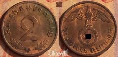 Германия (Третий рейх) 2 рейхспфеннига 1936 A, 178o-048