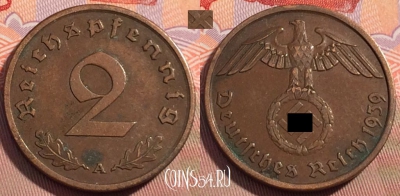 Германия (Третий рейх) 2 рейхспфеннига 1939 A, 102c-026