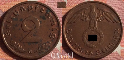 Германия (Третий рейх) 2 рейхспфеннига 1939 G, 361-004