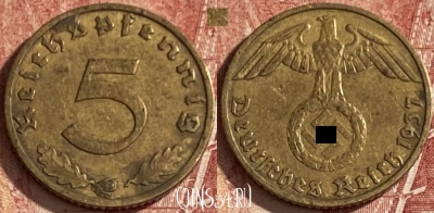 Германия (Третий рейх) 5 рейхспфеннигов 1937 J, 075q-141