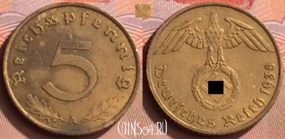 Германия (Третий рейх) 5 рейхспфеннигов 1938 A, 425-112