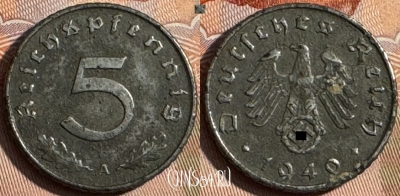 Германия (Третий рейх) 5 рейхспфеннигов 1940 A, 252s-058