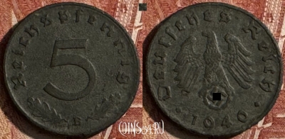 Германия (Третий рейх) 5 рейхспфеннигов 1940 B, 504s-140
