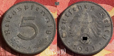 Германия (Третий рейх) 5 рейхспфеннигов 1941 A, 263i-136