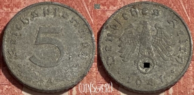 Германия (Третий рейх) 5 рейхспфеннигов 1941 A, 462r-592