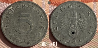 Германия (Третий рейх) 5 рейхспфеннигов 1941 F, 371p-126