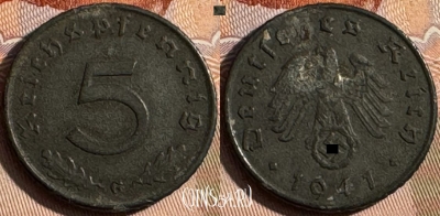 Германия (Третий рейх) 5 рейхспфеннигов 1941 G, 254s-104