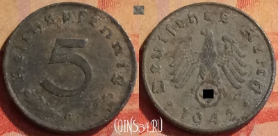 Германия (Третий рейх) 5 рейхспфеннигов 1942 G, 329n-011