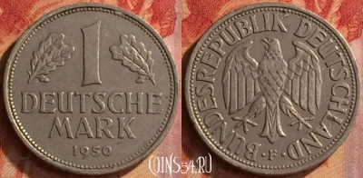 Германия 1 марка 1950 года F, KM# 110, 155o-008