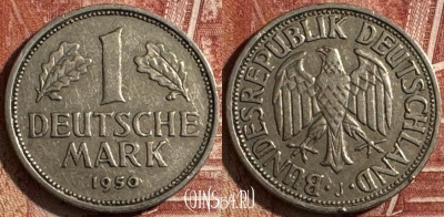 Германия 1 марка 1950 J, KM# 110, 504s-107