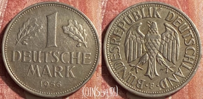 Германия 1 марка 1956 года F, KM# 110, 452o-124