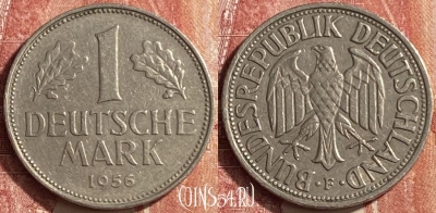 Германия 1 марка 1956 года F, KM# 110, 452o-141