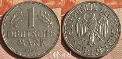 Германия 1 марка 1956 J, KM# 110, 337p-036 ♛