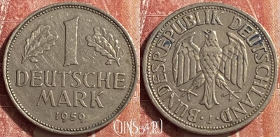 Германия 1 марка 1959 года J, KM# 110, 452o-016