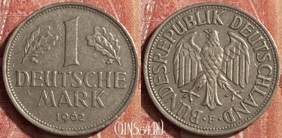 Германия 1 марка 1962 года F, KM# 110, 452o-114
