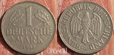 Германия 1 марка 1962 года G, KM# 110, 453o-019