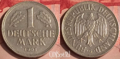 Германия 1 марка 1963 года G, KM# 110, 305o-064
