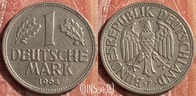 Германия 1 марка 1964 года F, KM# 110, 453o-014