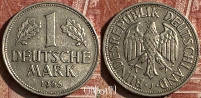 Германия 1 марка 1966 J, KM# 110, 504s-129