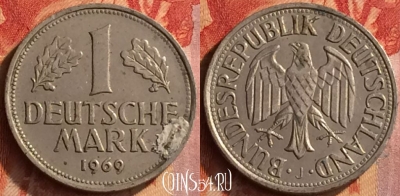 Германия 1 марка 1969 года J, KM# 110, 153o-092