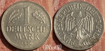 Германия 1 марка 1970 G, KM# 110, 202q-134