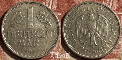 Германия 1 марка 1971 D, KM# 110, 504s-114