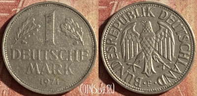 Германия 1 марка 1971 F, KM# 110, 151p-054 ♛