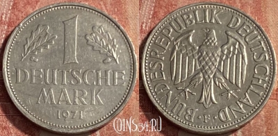 Германия 1 марка 1971 F, KM# 110, 239q-023 ♛