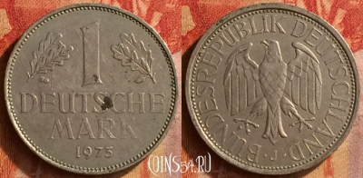 Германия 1 марка 1973 года J, KM# 110, 157o-045