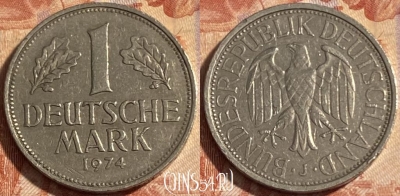 Германия 1 марка 1974 J, KM# 110, 498р-052
