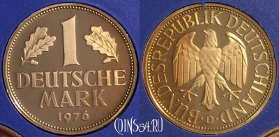 Германия 1 марка 1976 года D, KM# 110, PROOF, 401o-074