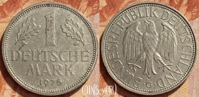 Германия 1 марка 1976 G, KM# 110, 358q-105