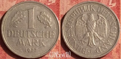 Германия 1 марка 1977 года F, KM# 110, 385o-009