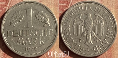 Германия 1 марка 1978 года F, KM# 110, 154p-101